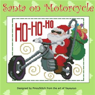 (image for) Santa on Motorcycle Bike
